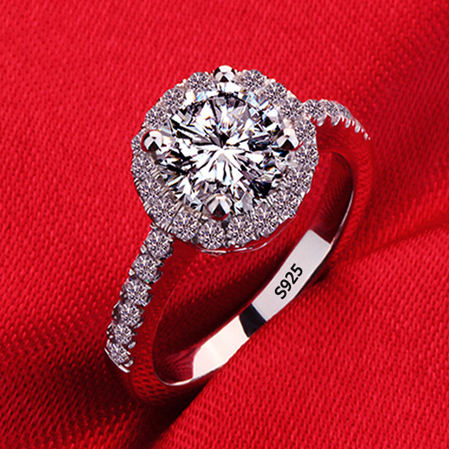 Fade 18K White Gold Rings Women High Quality Zirconia Diamond Original 925 Silver Rings Wedding Band Bridal Jewelry Gift
