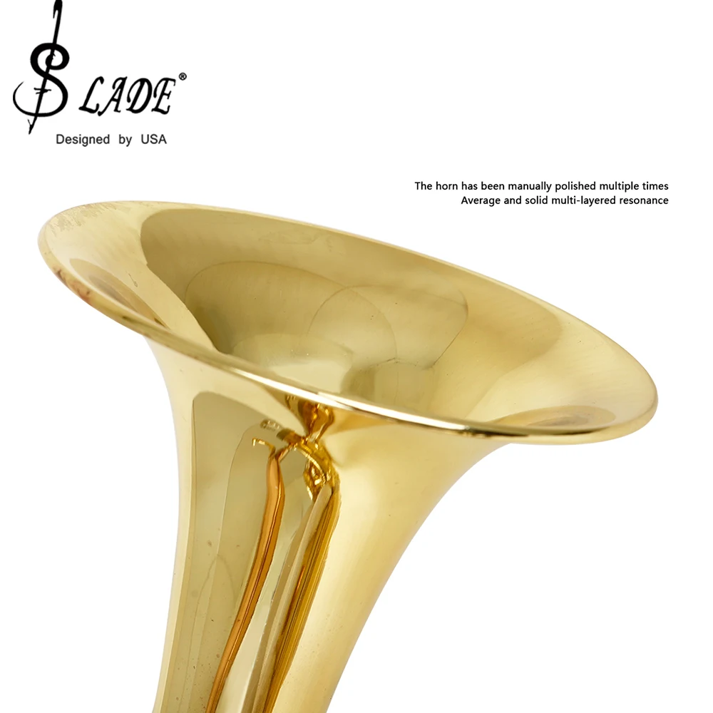 SLADE Professional Bb Cornet Brass body Gold lacquer Phosphor copper leadpipe Tone Cornet with Storage Box Accessories ﻿