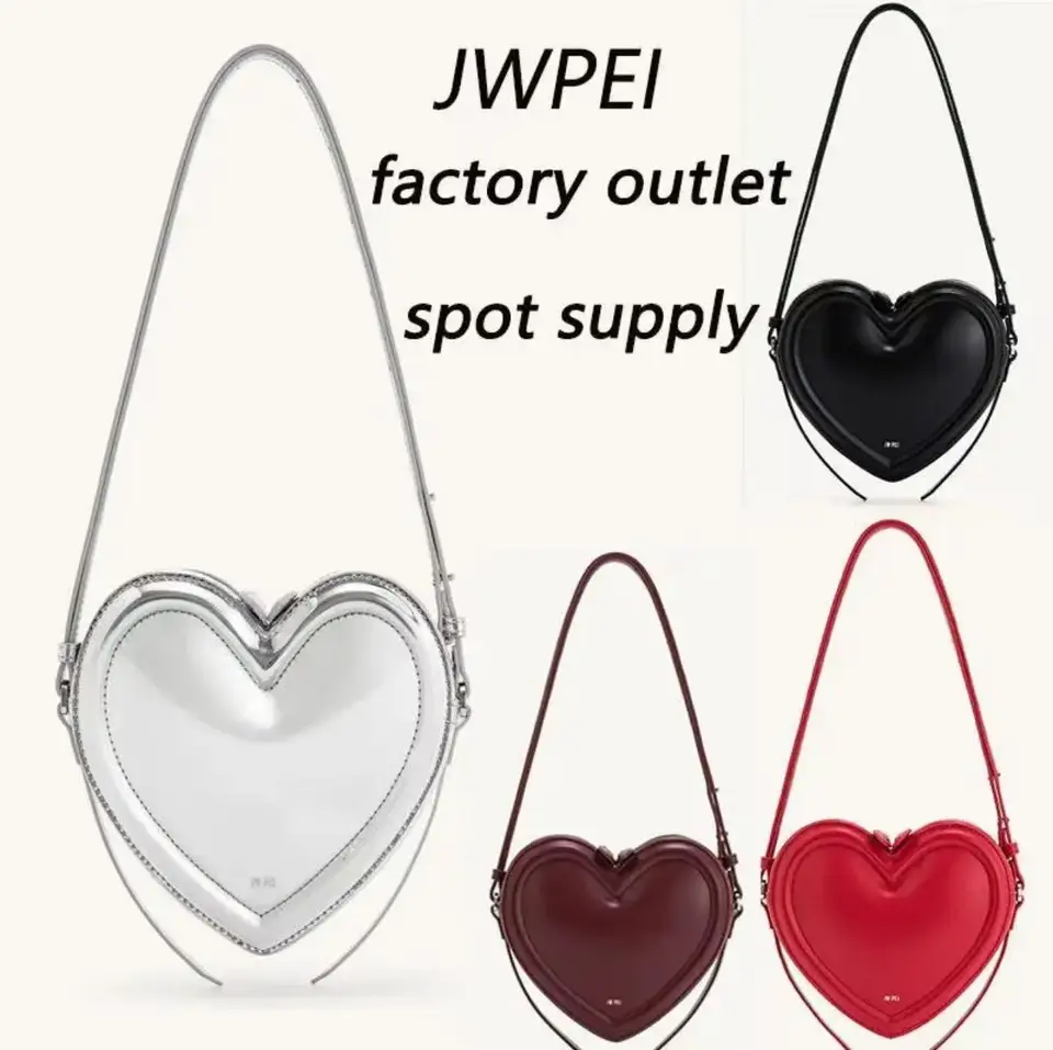 Mala de ombro coração jw pei para mulher, bolsa em pele_voghion.com