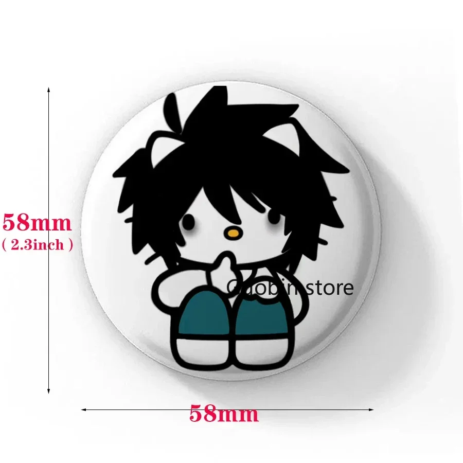 Enamel Pins 58mm Japanese Anime Death Note Handmade Round Brooch L Killer Yagami Light Cosplay Badge Backpacks Jewelry Gifts