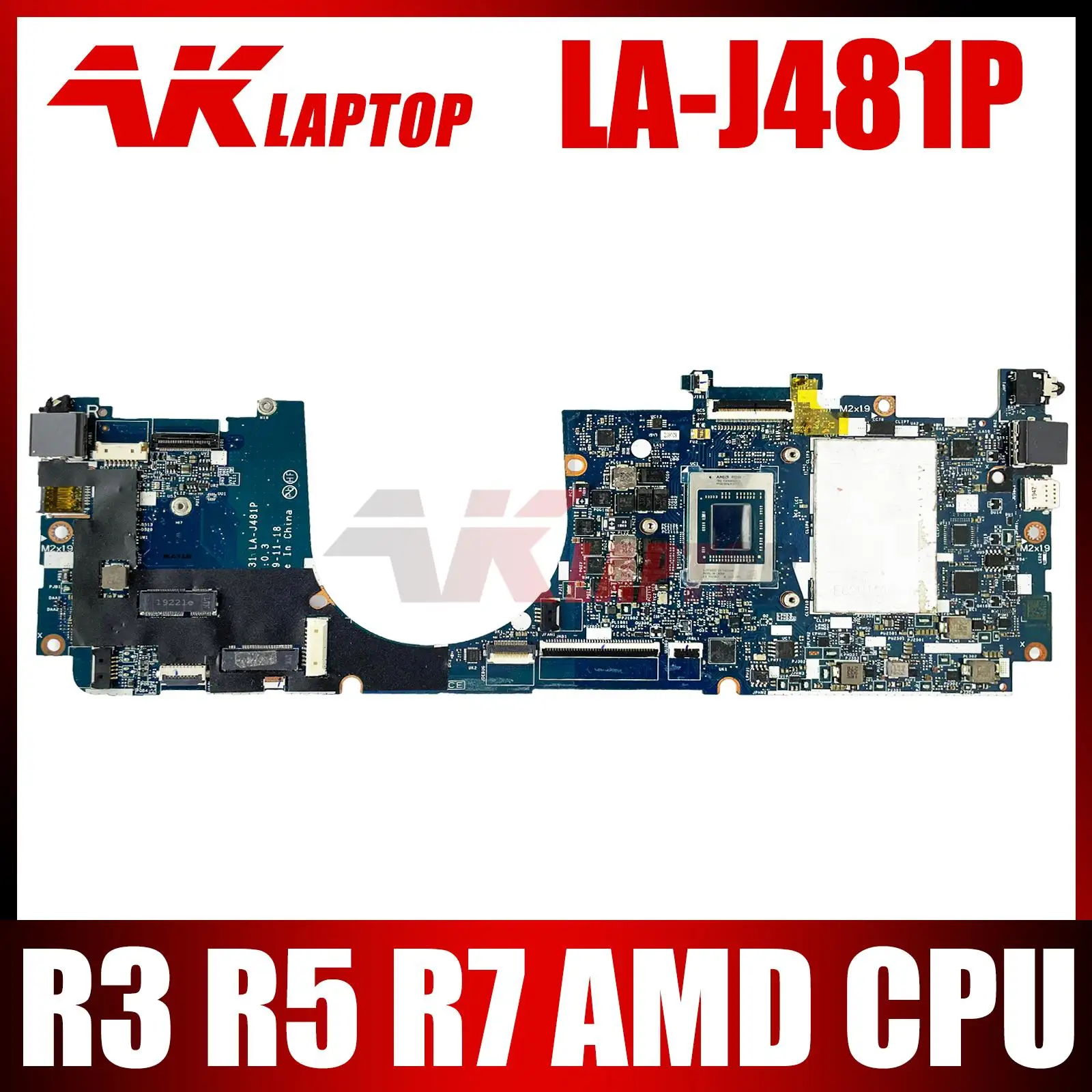 

For HP ENVY X360 13-AY 13-ay0510au Laptop Motherboard R3-4300U R5-4500U R7-4500U GPR31 LA-J481P Working Function