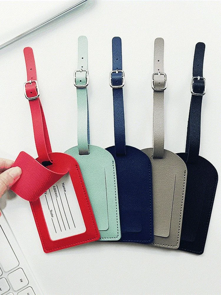 PU Luggage Tag Light Soft Travel Accessories Travel Color Airplane Luggage Tag Boarding Pass Suitcase Pu Leather luggage tag