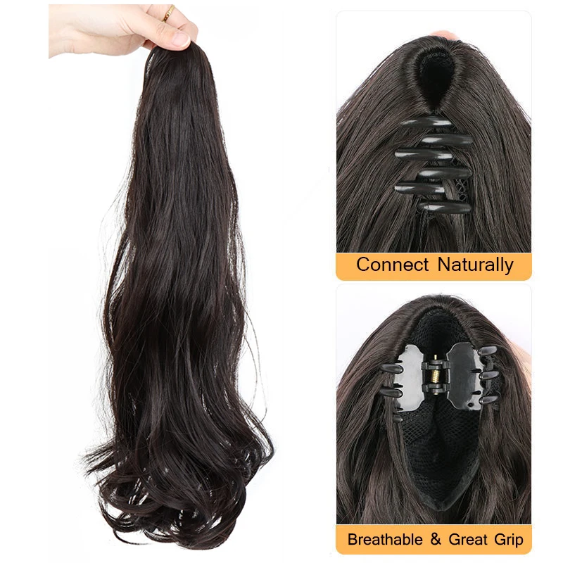 18 Inch Synthetic Wavy Curly Ponytail Extension Image 5