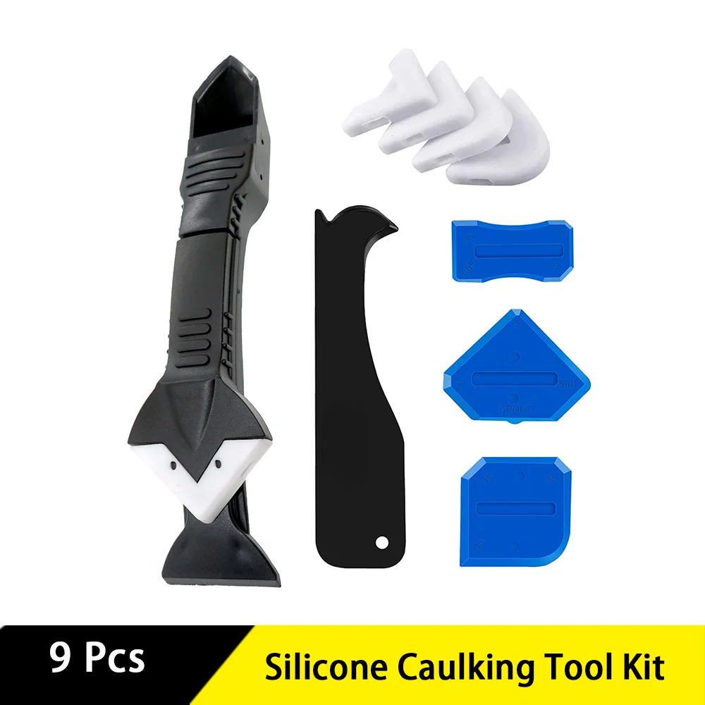 Caulking Tool Caulk Remover&Glass Glue Angle Scraper 3 in 1 Silicone