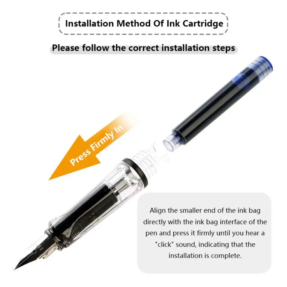 10개/세트 고품질 3.4mm 구경 잉크 카트리지 파란색/빨간색/검은색 심플 디자인 펜 잉크 플라스틱 재질 일반 잉크 학생용