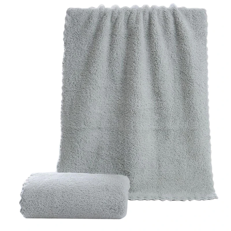 Soft Towel Bath Washing Cleaning Swimming Bathing Tools Dry Hair Water Absorbent Double-Sided Coral Velvet Microfiber Towel 2023