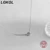 LGKGL Fashion 100% 925 Sterling Silver Necklace For Women 18K gold Plated 5A Zircon Pendant Necklace Real Money Fine Jewelry 3