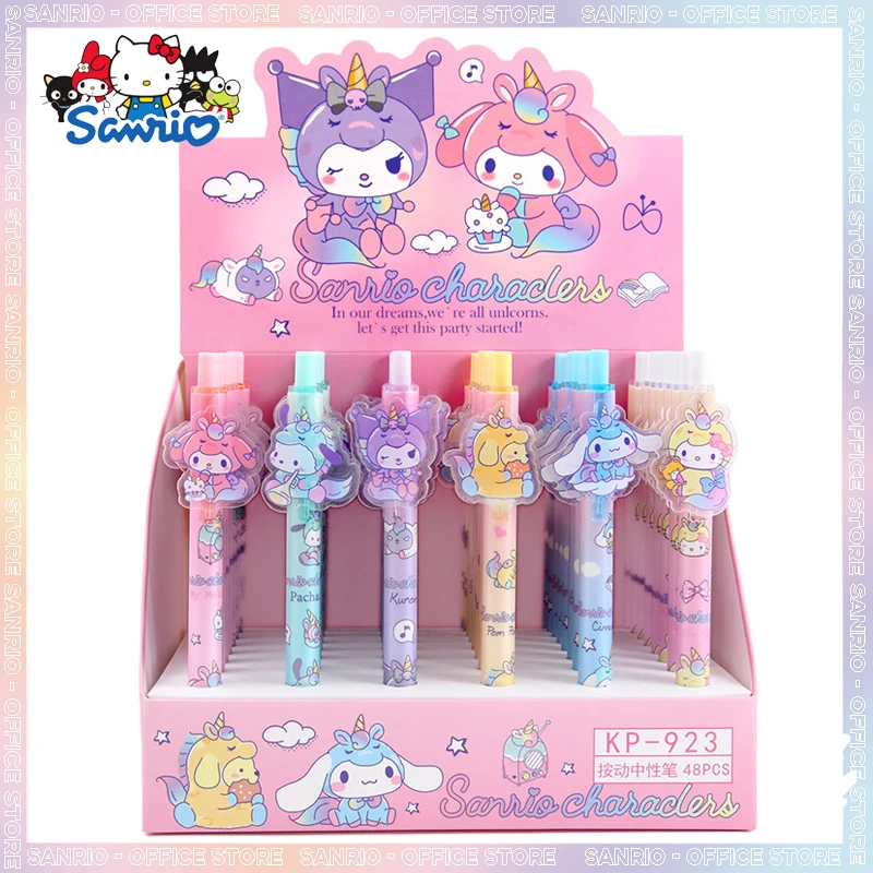 

48 шт., новинка, Sanrio, единорог, Kuromi Melody, Hellokitty, фотография, милая фоторучка, нейтральная ручка, канцелярские принадлежности, оптовая продажа