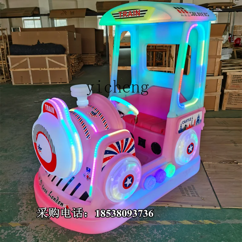 XL Ceiling Train Tank Police Car Outdoor Children's Electric Light-Emitting Car Amusement Car Equipment