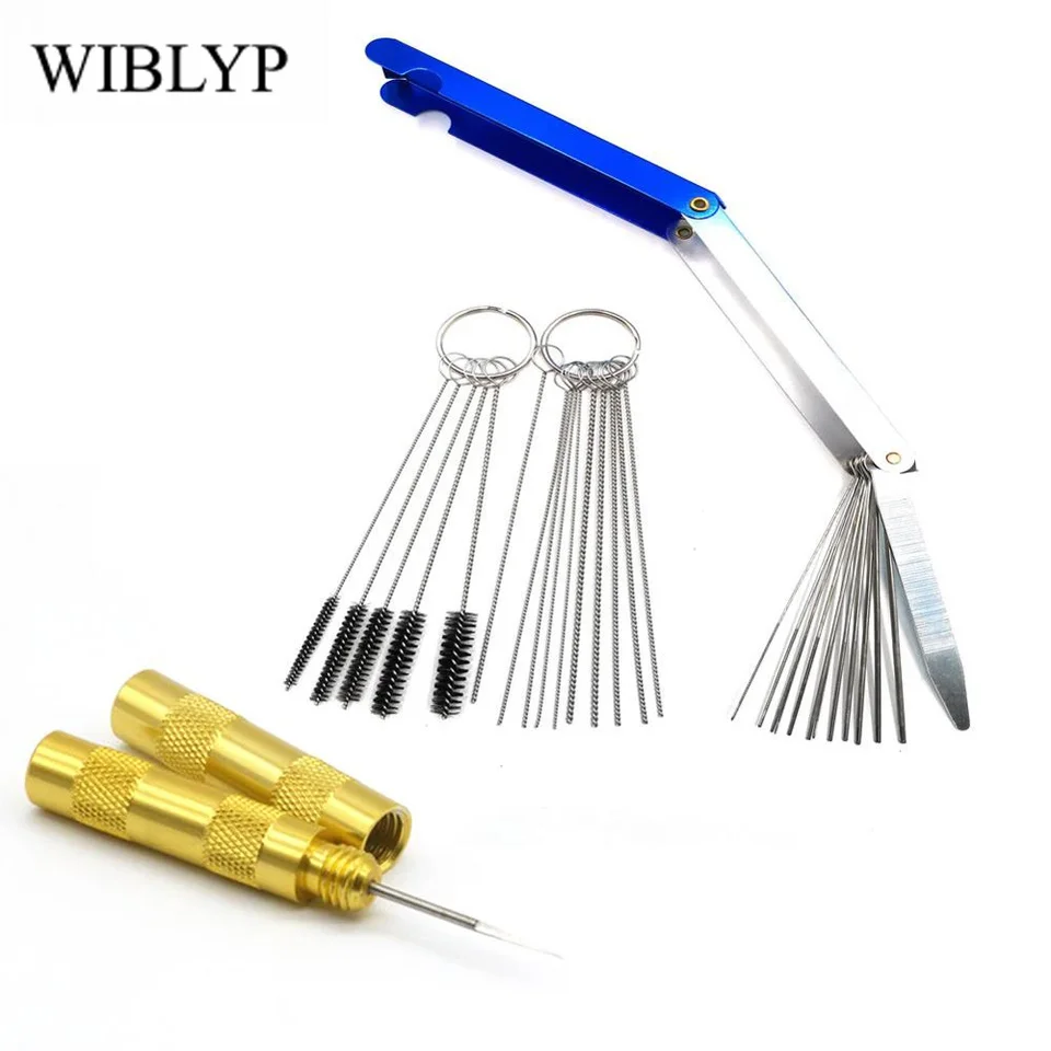 Carburetor Cleaning Kit, 13 Wires 10 Needles 5 Brushes 1 Pick