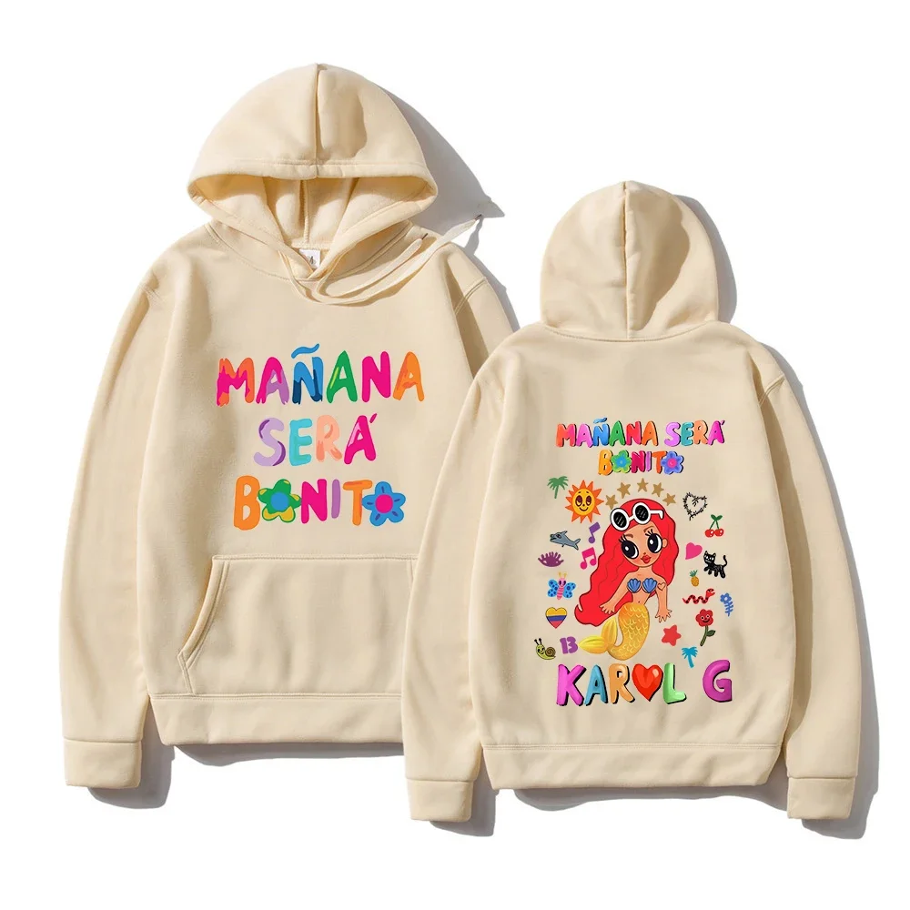 Karoll G Manana Sera Bonito Print Hoodie Female/male Casual Sweatshirt Winter Long Sleeve Clothing Fleece Crewneck Pullovers