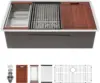 Sarlai 33 Kitchen Sink Undermount - 33 X 19 Inch Undermount Sink Ledge Workstation Deep Single Bowl 16 Gauge Stainless Steel 1