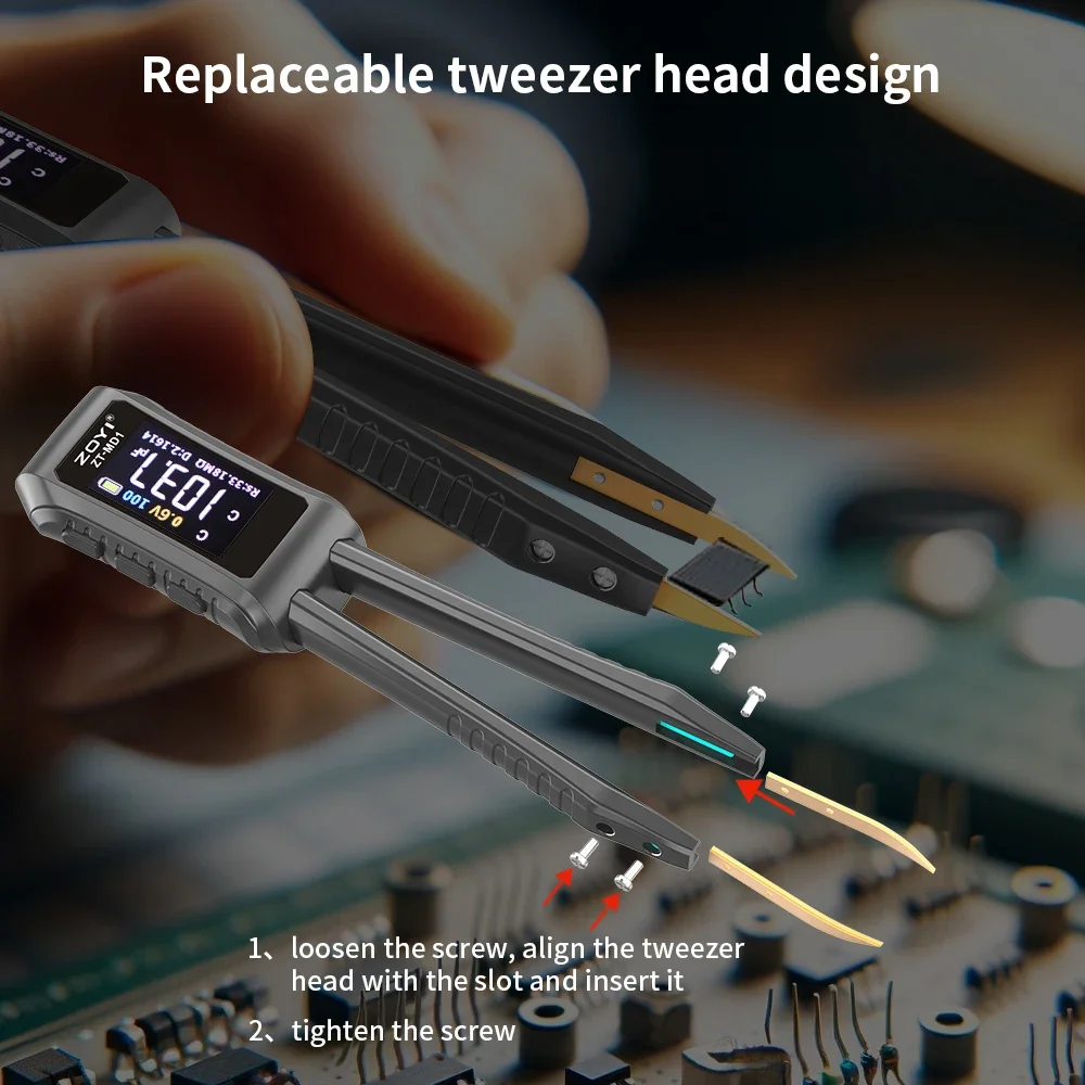 Digital Multimeter LCR SMD Tester for Resistors Capacitors and Inductors Portable Tweezer Style