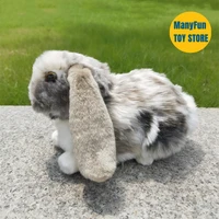 Lop Ear Rabbit High Fidelity Anime Cute White Brown Bunny Plush Toys Lifelike Animals Simulation Stuffed Doll Toy Gifts For Kids 1