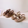 Classic Brown Boys Sandals Summer Sea Holiday Shoes Slides Slingback Soft Bottom Beige Girls Sandal Platform Sandals Kids H03243 2