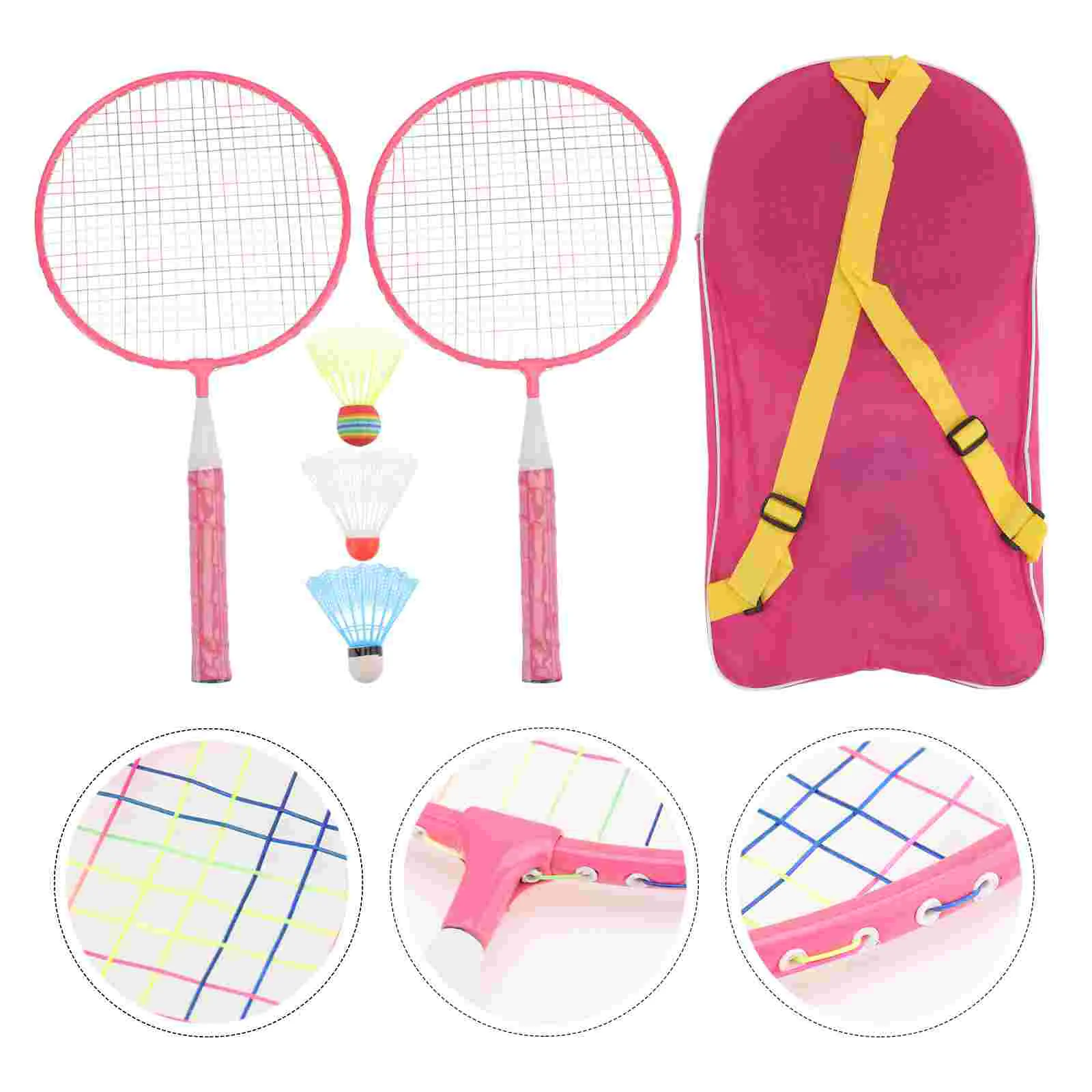 

Badminton Rackets for Children Kids Supplies Tennis Long-lasting Set Parent-child Bonding with Balls Outdoor Play
