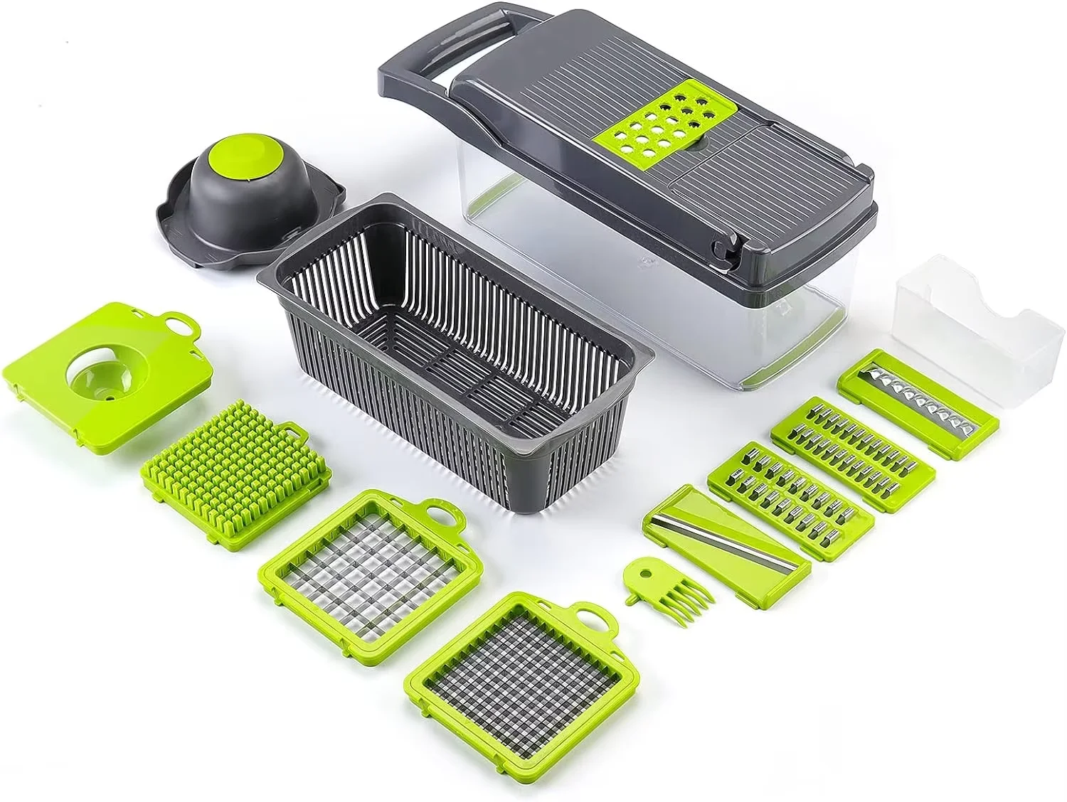 12 em 1 picador de vegetais multifuncional picador de alimentos com recipiente cozinha gadget mandoline slicer vegetal dicer cebola chopper