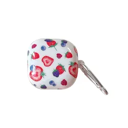 Fruit Cherry Lips Soft Cover Case with Hook for Wireless Bluetooth Earphones (B)