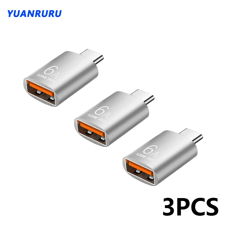 OTG Adapter USB to Type C Adapter Type C Adapter USB 3.0 Type-C OTG Adapter Type C USB C Male To Female 6A Fast Charging Data Transfer For PC Laptop Xiaomi Samsung Adapter