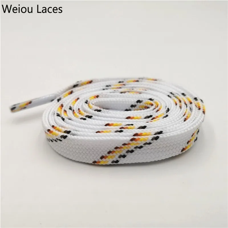 (30Pairs/Lot) Weiou 1.1cm Double Layer Flat Colorful Casual Striped Bootlace White Black Canvas Lady Shoelaces Drop Shopping