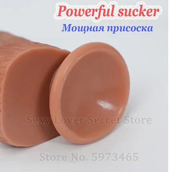 3 Model Simulation Dildo Realistic Sliding Foreskin G spot Clitoris Stimulate Penis Soft Dildo Huge Dick Sex Toys For Women Gay 5