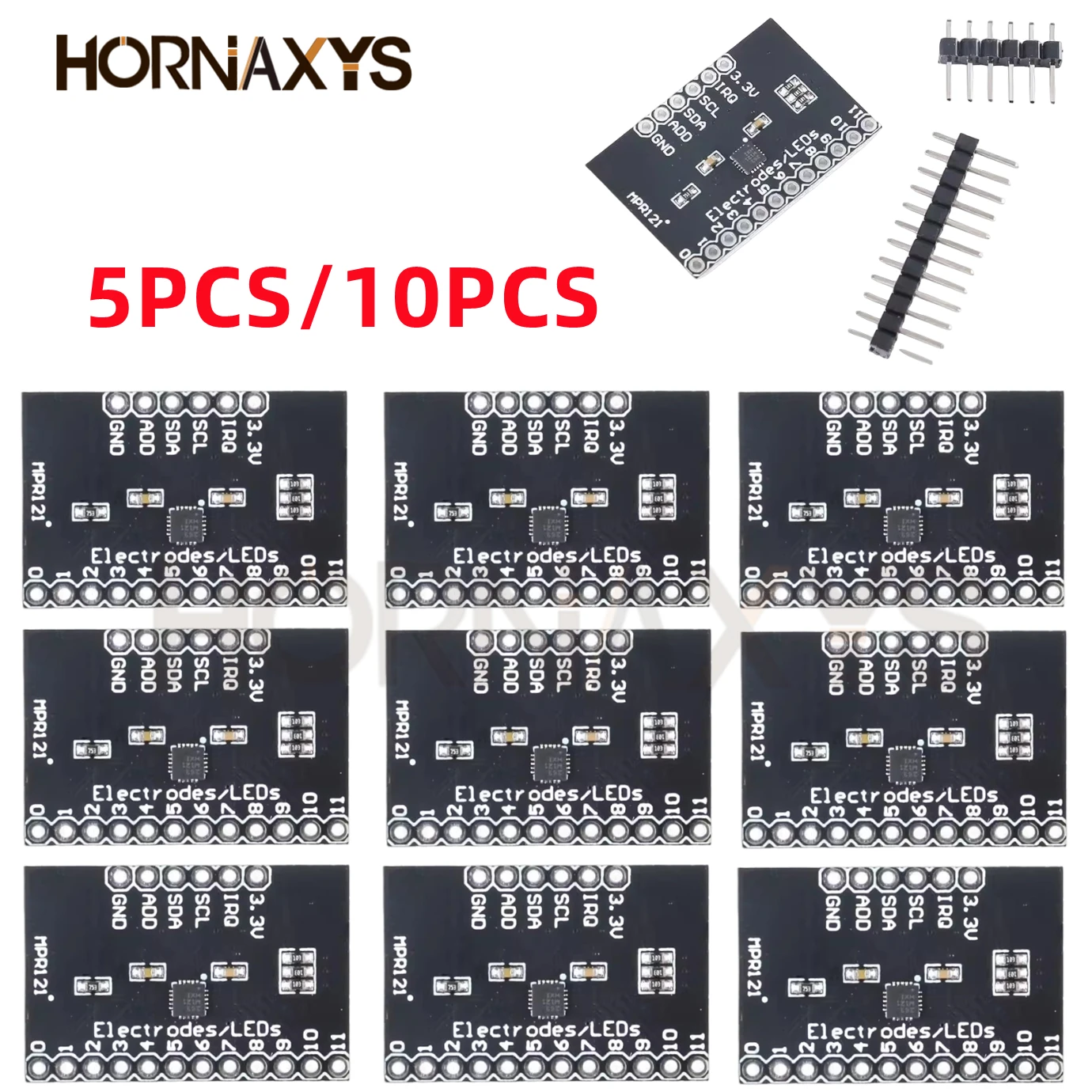 정전식 터치 센서 컨트롤러 모듈, 아두이노용 키보드 개발 보드, MPR121 브레이크아웃 V12, I2C, 5 개, 10 개