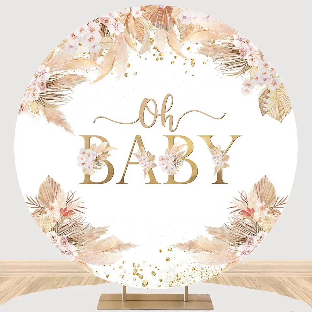 MocsickaBohemianBabyShowerRoundBackdropOhBabyBohoFlowers