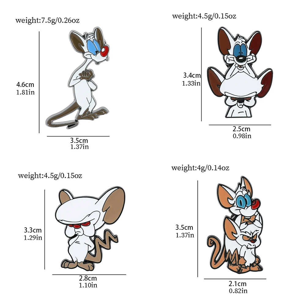 Enamel pins 4 Pcs Evil cat breast pin Funny white cat Enamel pin Metal paint badge Backpack clothing accessory