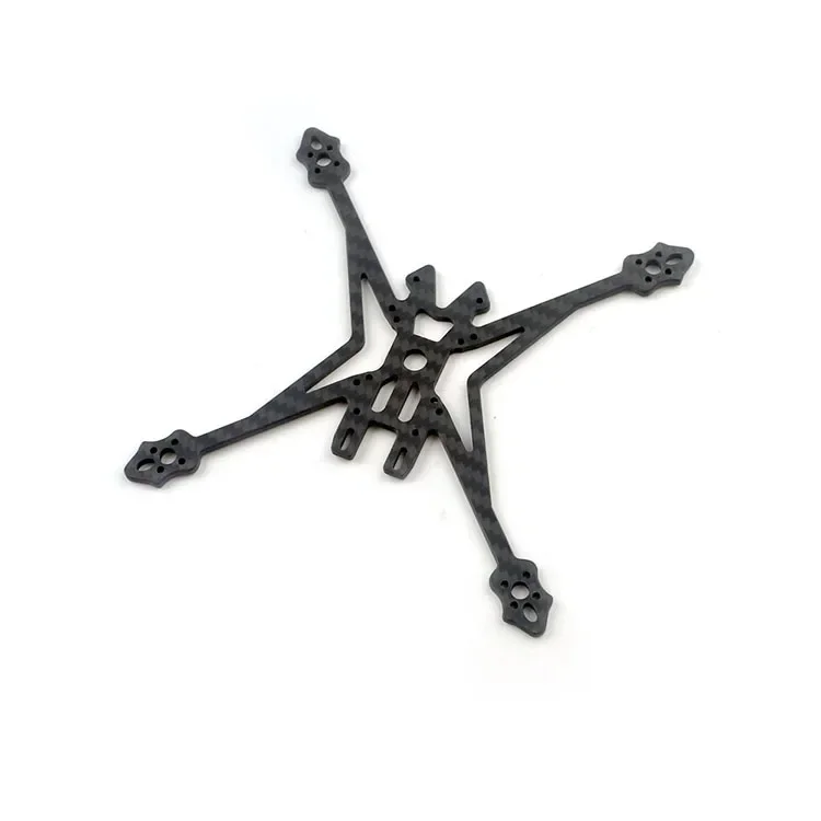 Pièces quadricoptère RC : kit châssis carbone Crux35, vue éclatée avec vis et entretoises