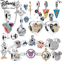 New 925 Sterling Silver Mickey Minnie Safety Chain Clip Vinnie DIY Bead Dangle Charm Fit Original Pendant Bracelet For Lady Girl 1