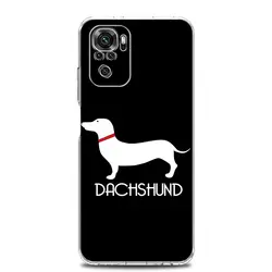 Clear Dachshund Sausage Dog Design Phone Case Cover for Redmi Note 10 (B5)