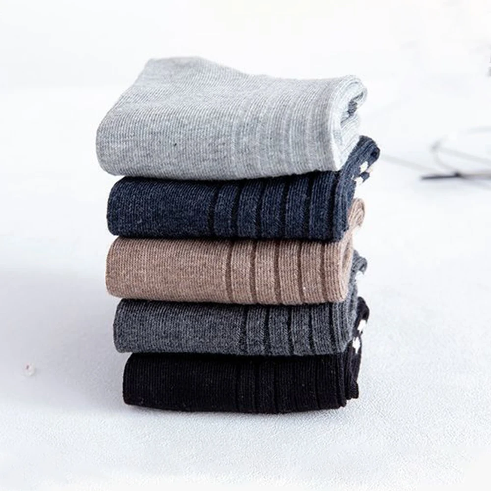 Men Ankle Socks 5 Pairs Breathable Solid Color Cotton Low Short Durable Comfortable Fashion Casual Stripe Fun Sports Street Sox