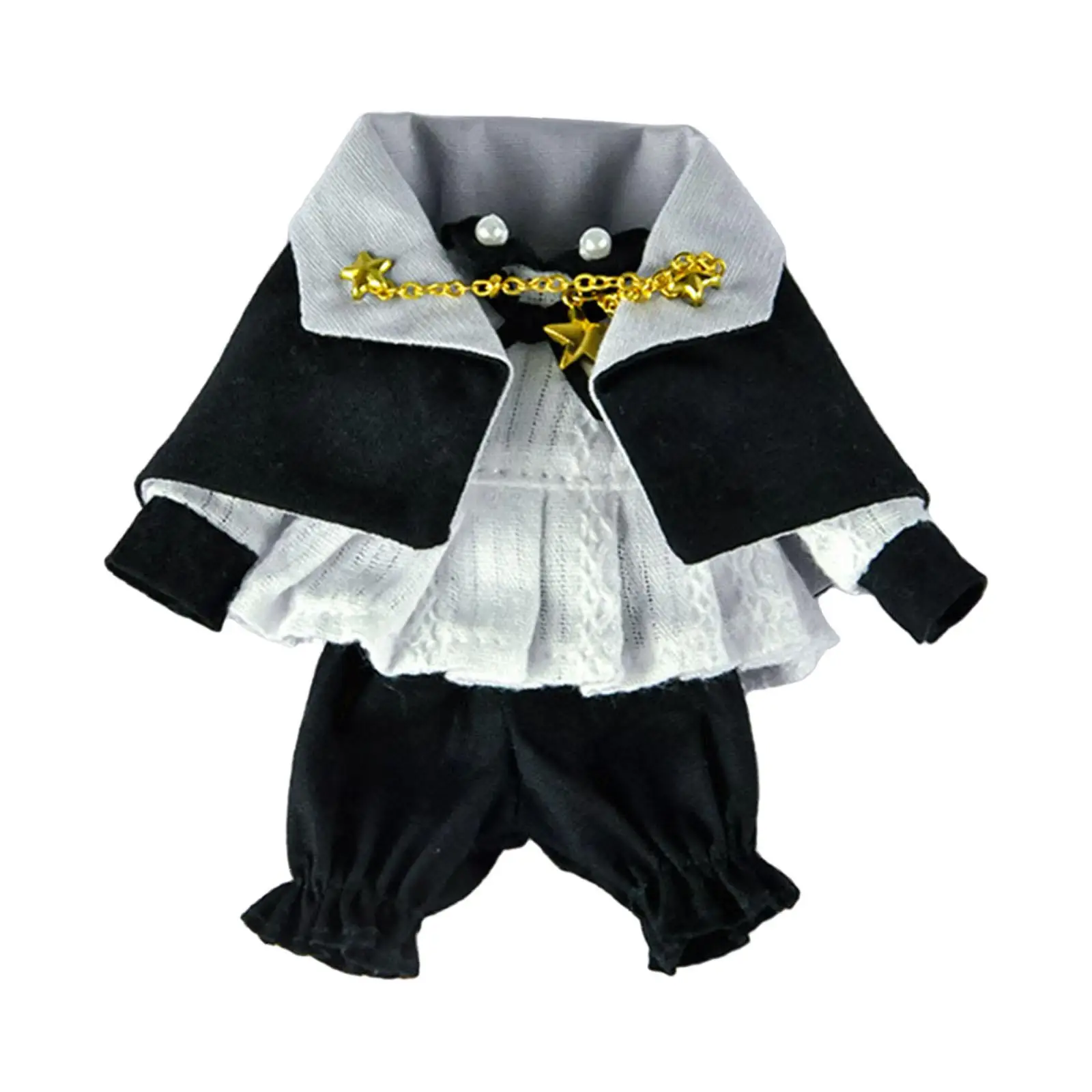 Doll Clothes Retro Doll Cape Top and Pants Set 1/12 Scale Baby Doll Dress up