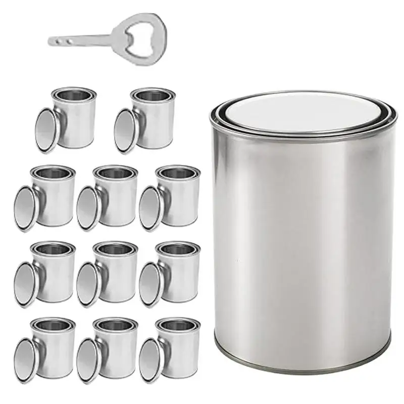 Empty Paint Cans With Lids Unlined Paint Buckets Empty Metal Multipurpose 0.5L Cans With For Arts And Crafts Projects Painting