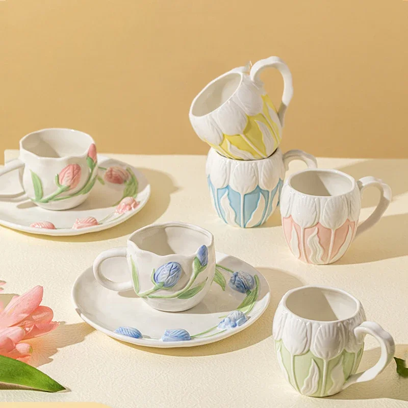 Bone China Milk Coffee Mug Porcellana Riutilizzabile Cappuccino Latte Estetica White Coffee Cup Piattino Colazione Water Tazer Drinkware