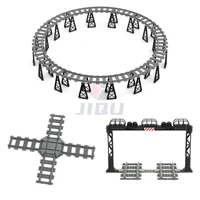 City Traffic Lamp Signpost Railway Barrier Building Blocks MOC Street View Accessories Bricks Speed Limit Indicator Warning Toys 4