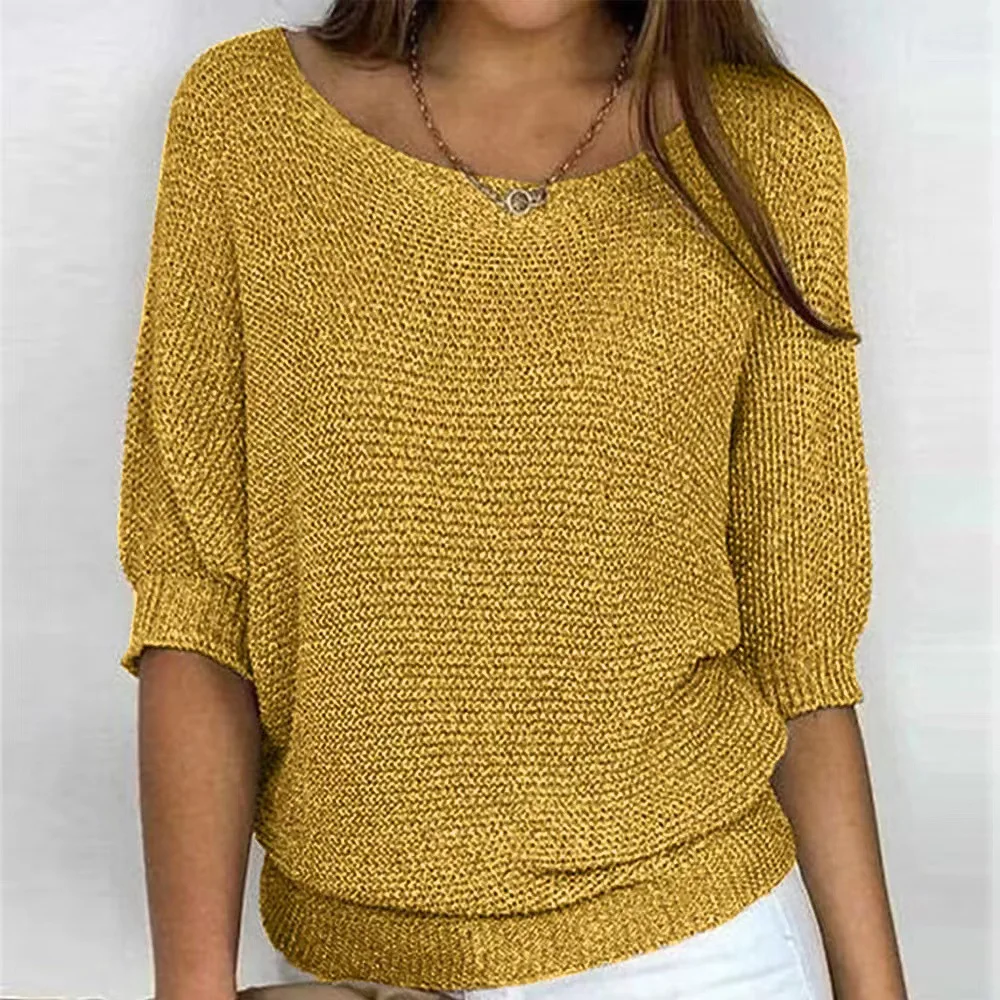 Women Autumn Solid Knitwear Sweater