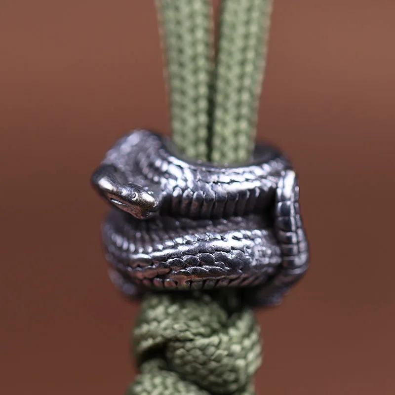 Paracord Bracelet Paracord Bracelet Accessories Paracord Accessories Outdoor Knife Lanyard Outdoor Accessories Paracord Lanyard Pendants Black Brass Rattlesnake Knife Beads DIY EDC Umbrella Rope Lanyard Paracord Bracelets Snake Pendants Jewelry Outdoor Accessories