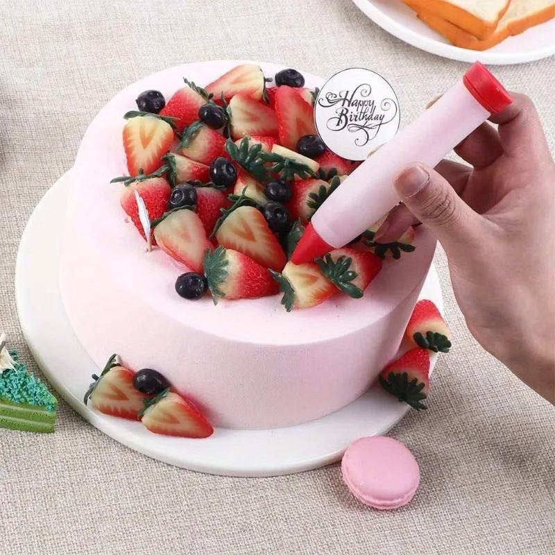 Silicone Cake Decorating Pen for Writing on Cakes Pastries Chocolate Frosting Biscuits Versatile Baking Kitchen Gadget Tool
