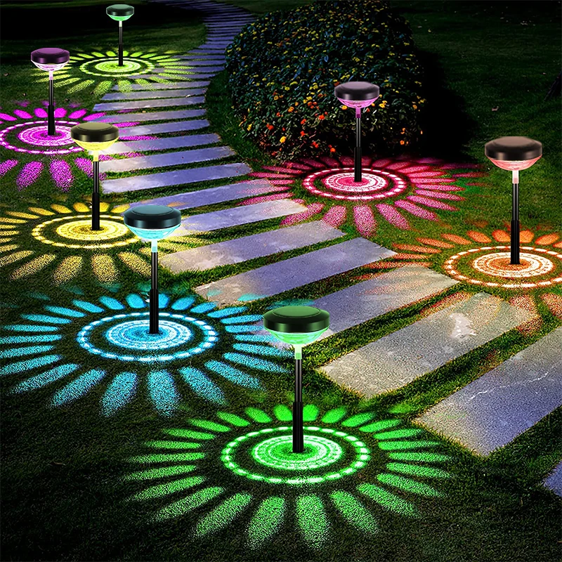 1/4pcs Pathway Yard Lawn Solar Lamp Garden RGB Color Changing Solar LED  Light Waterpoof Landscape Outdoor Decoration Lighting AliExpress