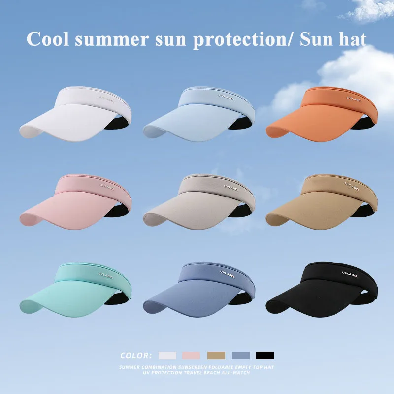 

Uv Blocking Hat Empty Top Women's Golf Hat For Women Hats Summer Visor Cap Fashion Beach Tennis Mountaineering Playa Sunhat Caps