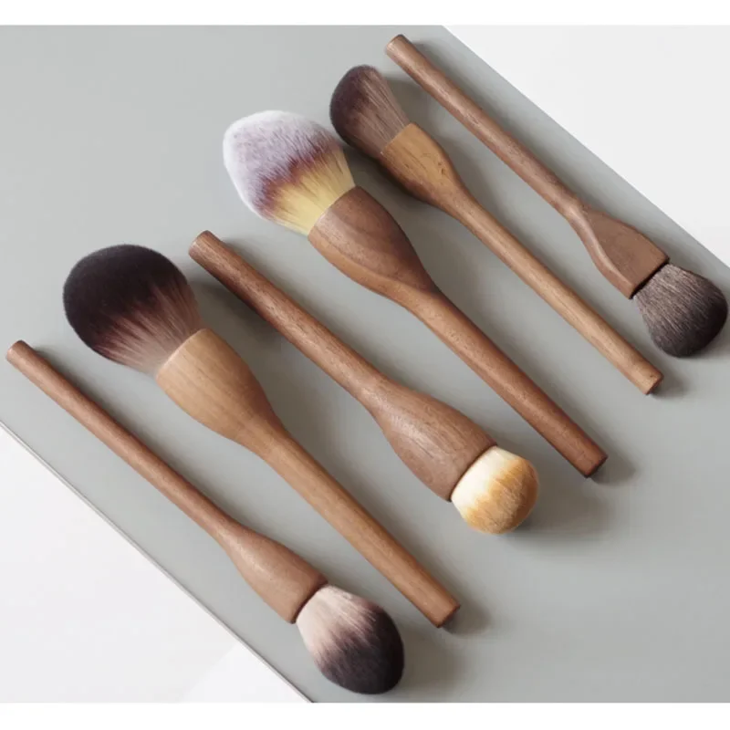 Makeup Brush Wood Walnut Large Retro Powder Brushes Honey Loose Super Soft Beauty Gift Girlfriend Make Up Tool makeup brush set makeup brush makeup tool set makeup tool