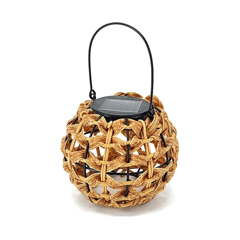 

Woven Solar Rattan Light With Handle,Waterproof LED Pendant Lamp,Lawn Terrace,Courtyard,Porch