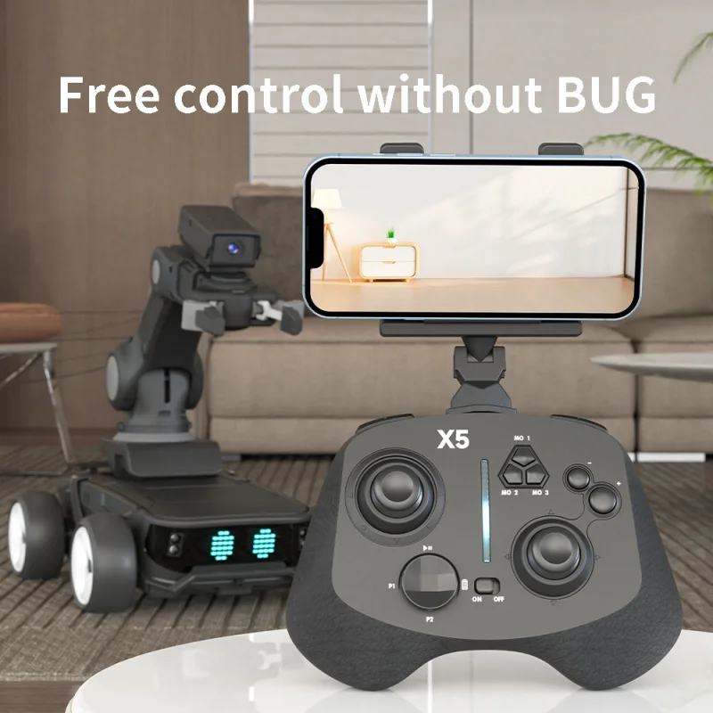 스톰 X5 지능형 RC 로봇 자동차 적외선 인식 및 프로그래밍 가능한 모드 - 화이트/블랙, 어린이 교육용 선물