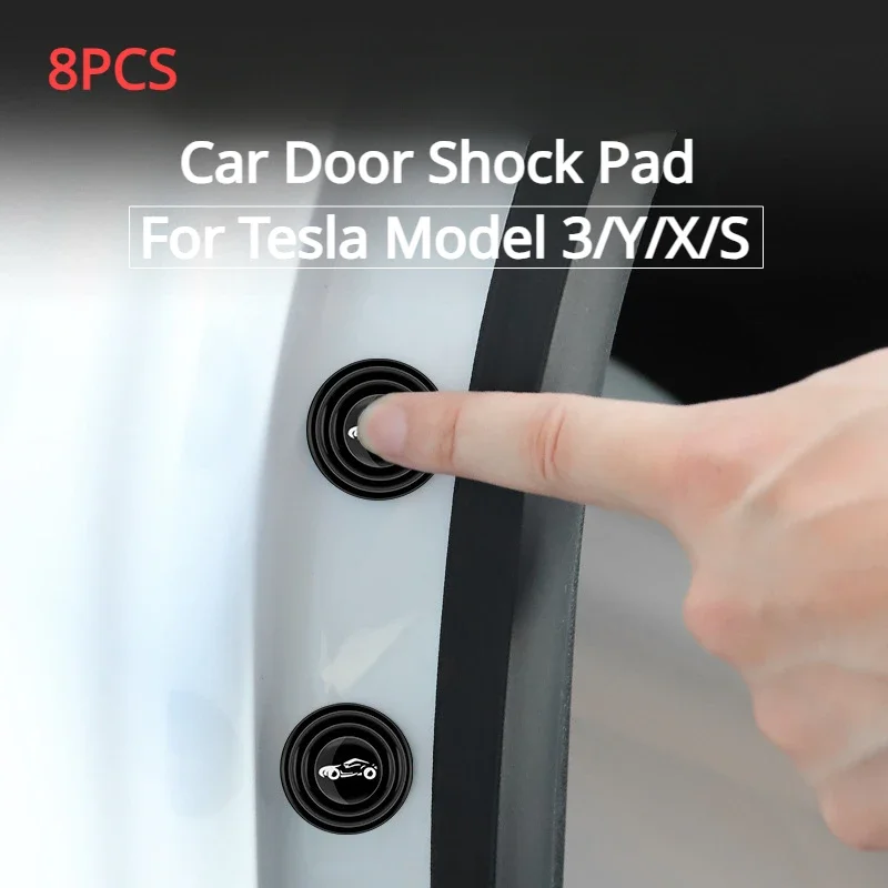 Car Door Shock Pad for Tesla Model 3/Y/X/S Anti-collision Anti-shock Protection Soundproof Trunk Buffer Gasket Accessories 2023 4pcs car door shock stickers absorber soundproof buffer pier for bmw mini cooper 2002 r56 r50 r53 f56 r60 car accessories