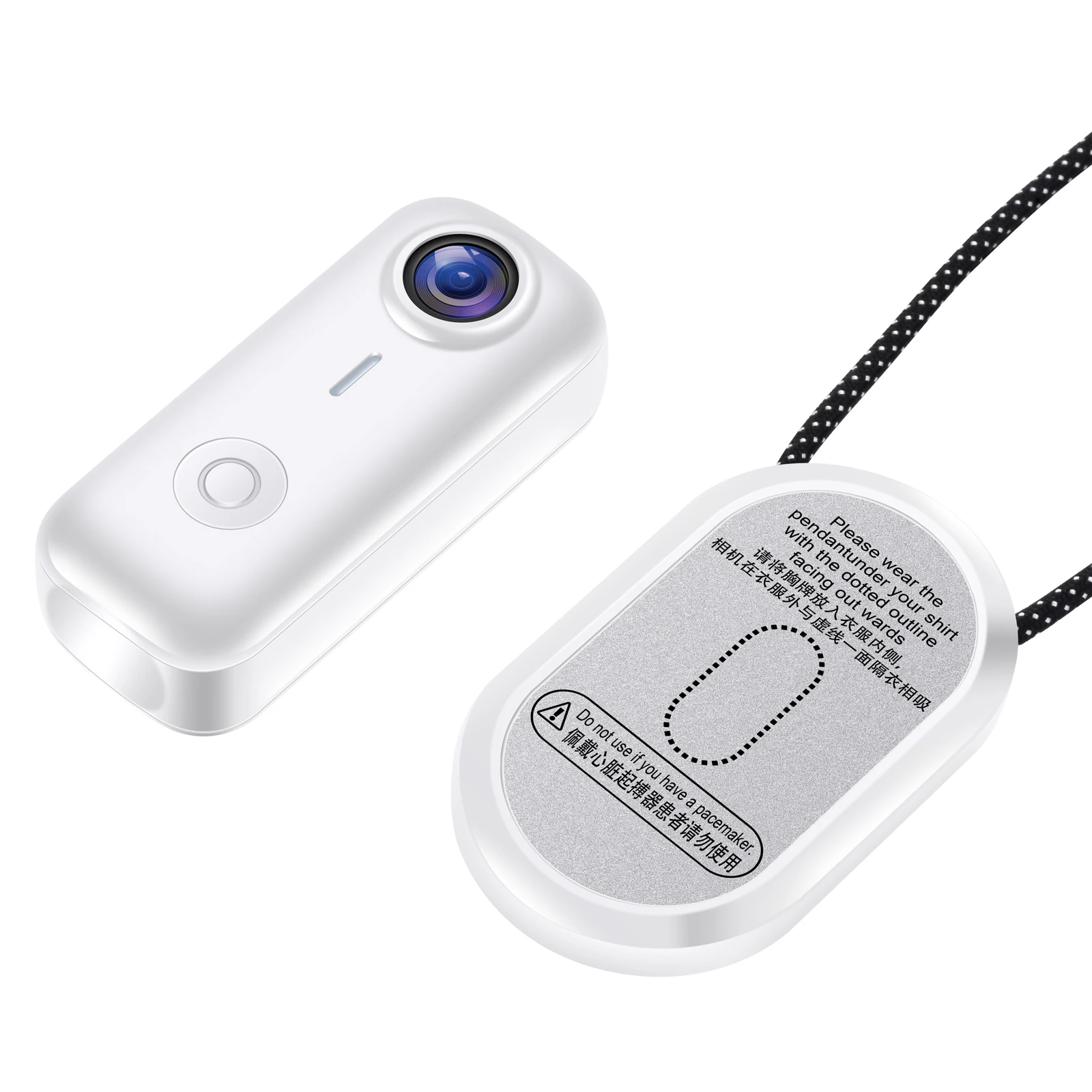 Mini caméra sport HD 1080P étanche attachée à un drone, survolant un paysage de montagne enneigé.