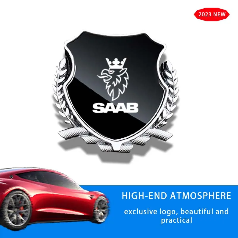 

New Car Side Modification Metal Sticker DIY For Saab Scania Emblem 93 9 3 95 9 5 900 9000 Aero X S Hirsch Accessories 2023 Logo