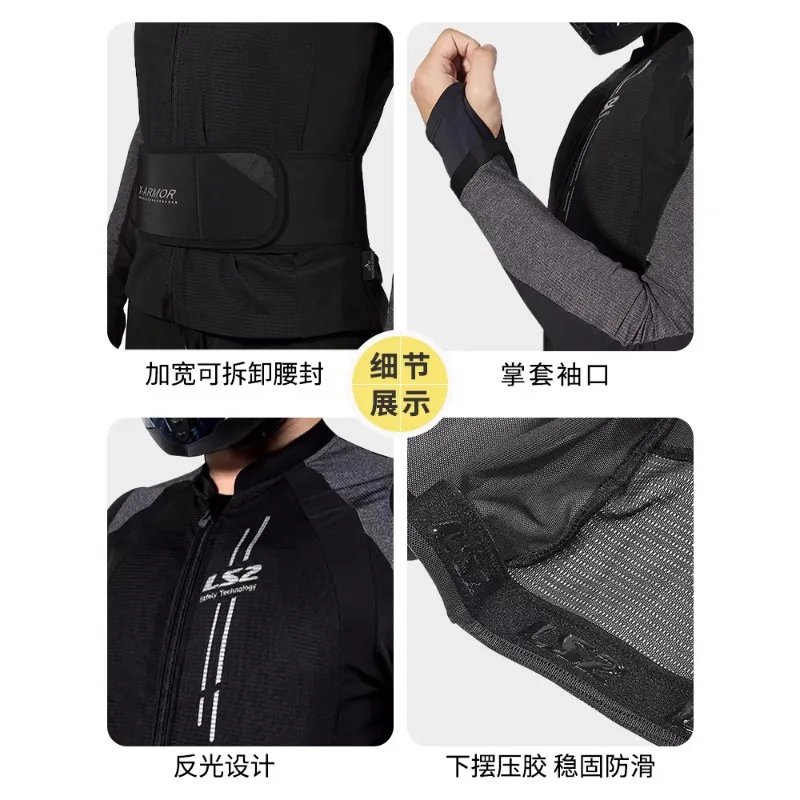 LS2 Original Motorcycle Jacket X-Armor Motocross Riding Clothing Summer Breathable Motorbike Jacket Men Women Moto Racing