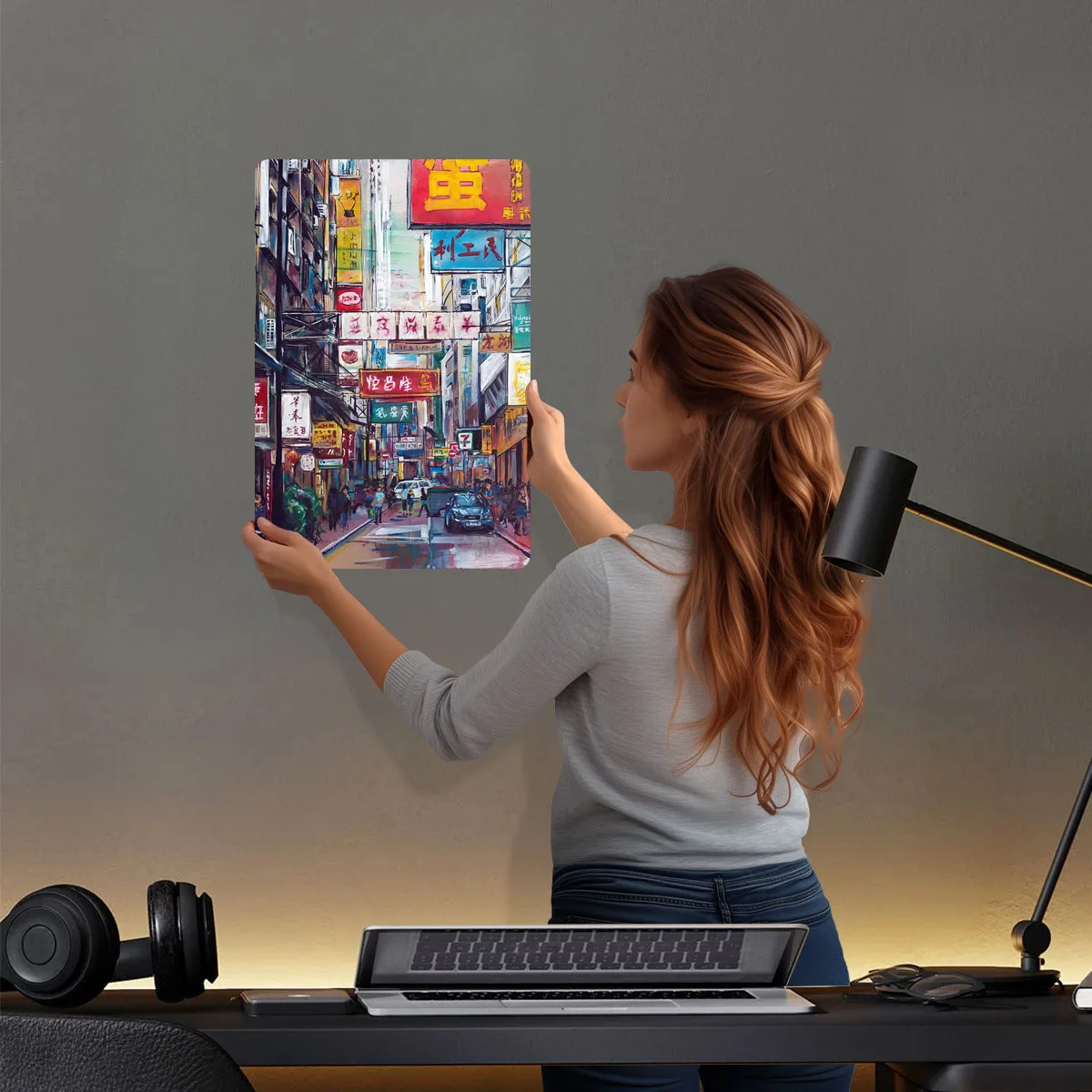 중국 홍콩 그림 네온 금속 포스터 방 디자인에 대 한 것들 벽 예술 장식에 대 한 사용자 지정 금속 주석 표지판 레트로 남자 동굴