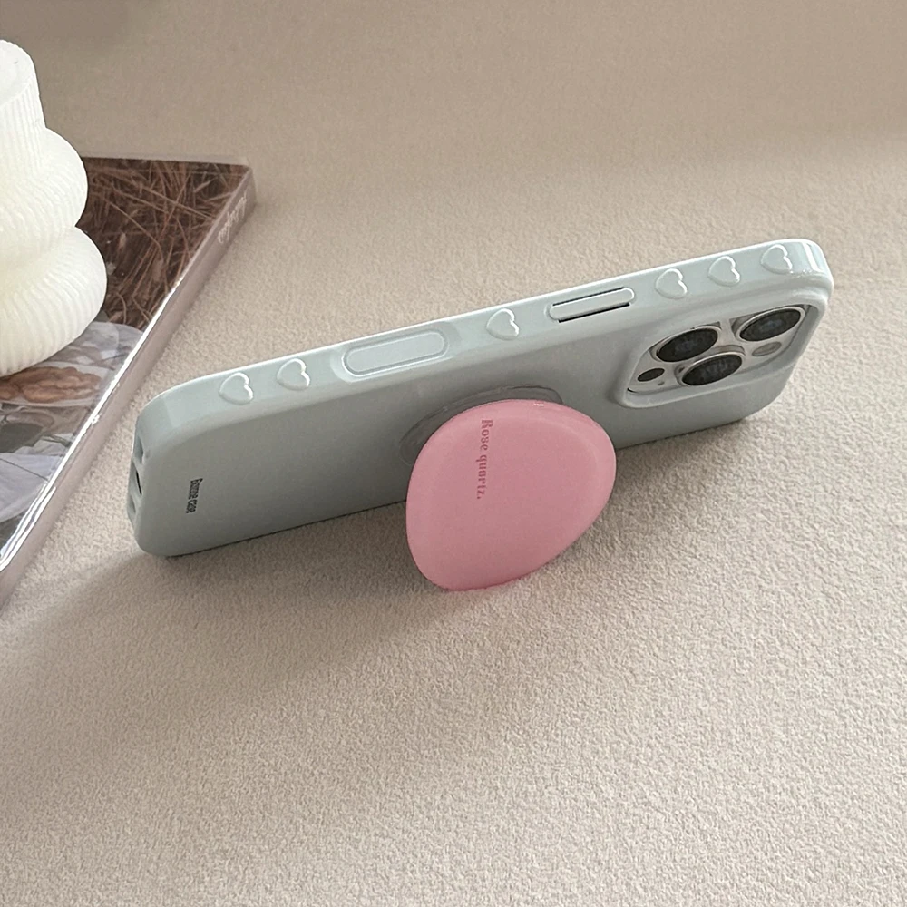 Chic Korean-Style Solid Color Soft Phone Case with Bracket – Shockproof Protective Cover